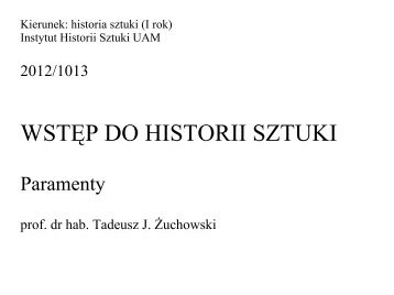 WSTĘP DO HISTORII SZTUKI