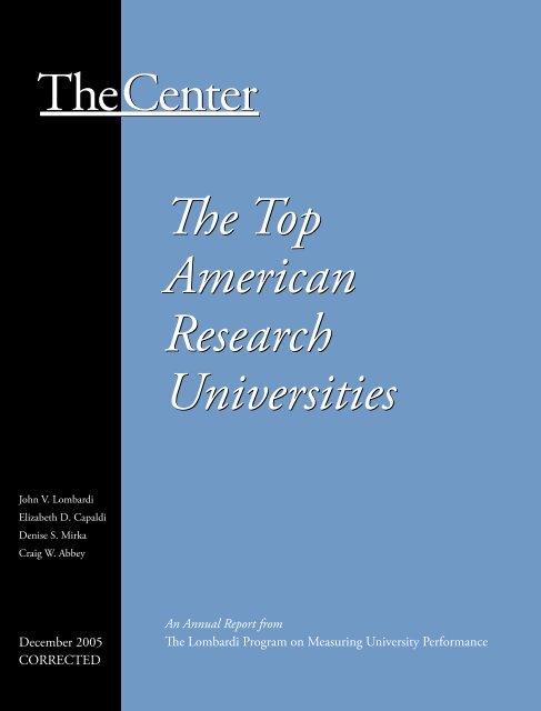 TheCenter The Top American Research Universities