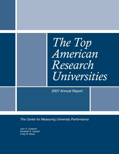 2007 Annual Report, (PDF) - The Center for Measuring University ...
