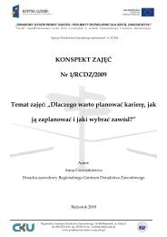 konspekt zajÄÄ planowanie kariery