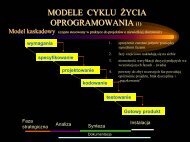 MODELE CYKLU ŻYCIA OPROGRAMOWANIA