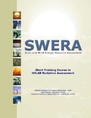 Short Training Course in SOLAR Radiation Assessment of SWERA