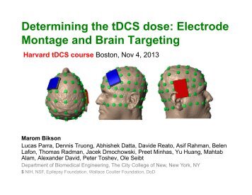 Determining the tDCS dose Electrode Montage and Brain Targeting