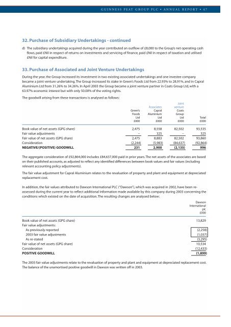 GPG Report & Accounts 2003 - Guinness Peat Group plc