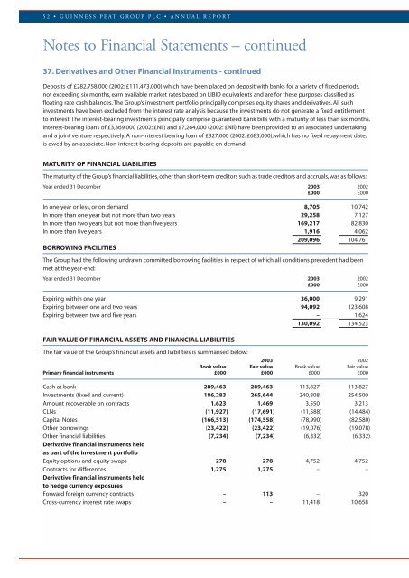 GPG Report & Accounts 2003 - Guinness Peat Group plc