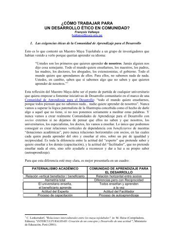 ¿CÓMO TRABAJAR PARA UN DESARROLLO ÉTICO EN COMUNIDAD?