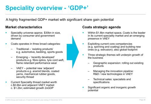 GPG Group and Coats plc