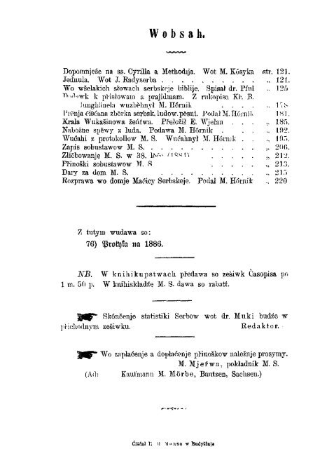 Äasopis MaÄicy Serbskeje 1885