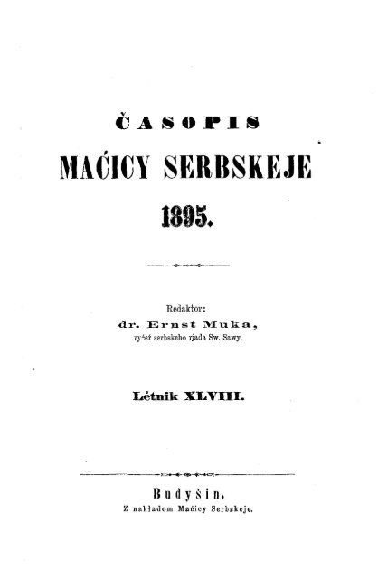 MAĆICY SERBSKEJE 1895