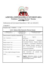 AZIENDA OSPEDALIERA UNIVERSITARIA Policlinico “Gaetano ...