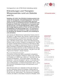 Wissenswertes rund um Gelenke und Co. - ATOS Klinik Heidelberg