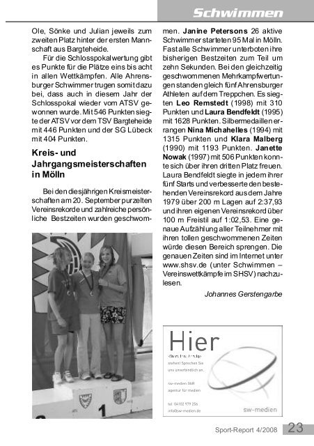 Sport-Report - Ahrensburger TSV von 1874 e. V.