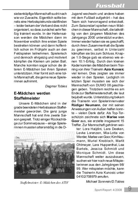 Sport-Report - Ahrensburger TSV von 1874 e. V.