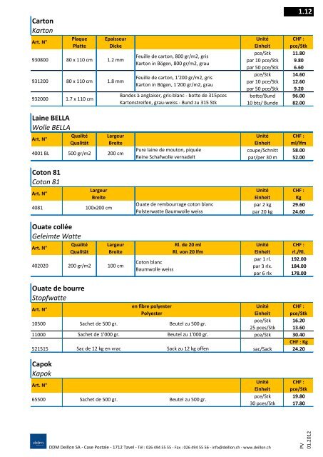 CONDITIONS GENERALES - DDM Deillon SA