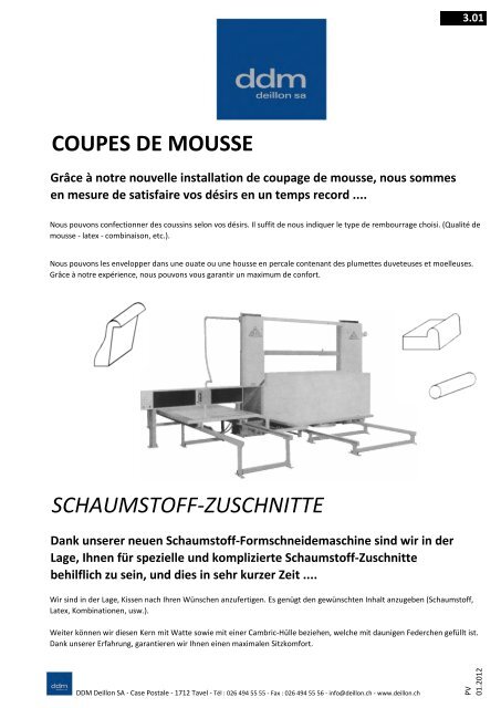 CONDITIONS GENERALES - DDM Deillon SA