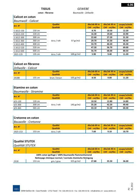 CONDITIONS GENERALES - DDM Deillon SA