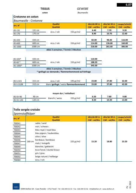 CONDITIONS GENERALES - DDM Deillon SA