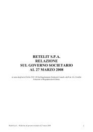 RETELIT S.P.A RELAZIONE SUL GOVERNO SOCIETARIO AL 27 MARZO 2008