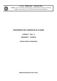 Documento Consiglio di Classe 5 G CHIMICO - ITCS Primo Levi