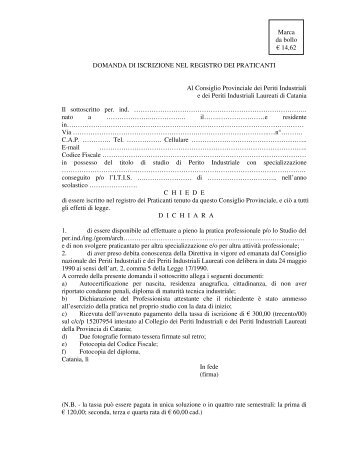 Modello - Esami di abilitazione Perito Industriale - Collegio dei Periti ...