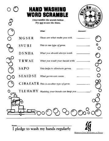 Handwashing Lesson Plan: Grade 4 - Mississippi State Department ...