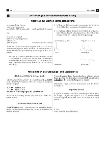 Neue „Ökis“ gesucht - Rangsdorf - in der Gemeinde Rangsdorf