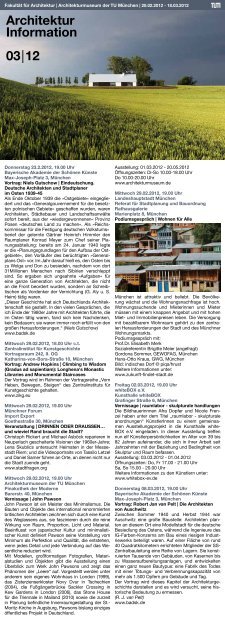 Architektur Information 03 |12 - Fakultät für Architektur - TUM