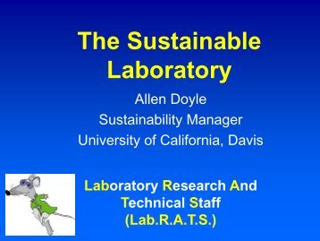 The Sustainable Laboratory