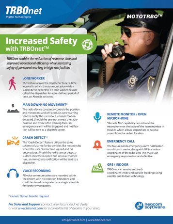 TRBOnet Personal Safety leaflet
