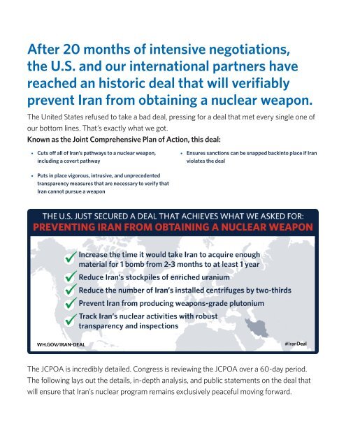 WHAT YOU NEED TO KNOW ABOUT THE JCPOA