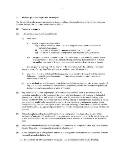 medicines and related substances control act 101 of 1965