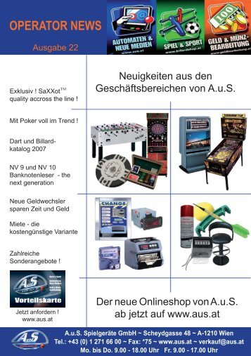 klicken für Ausgabe 22 -2007 (pdf) - Automaten Onlineshop