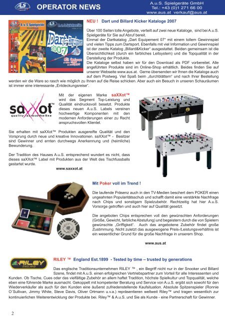 klicken für Ausgabe 22 -2007 (pdf) - Automaten Onlineshop