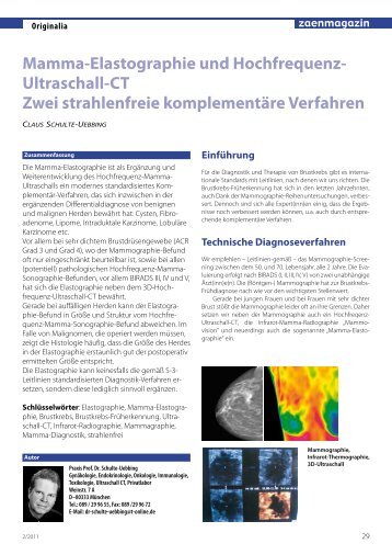 Mamma-Elastographie und Hochfrequenz - Praxis Dr. med. Schulte ...