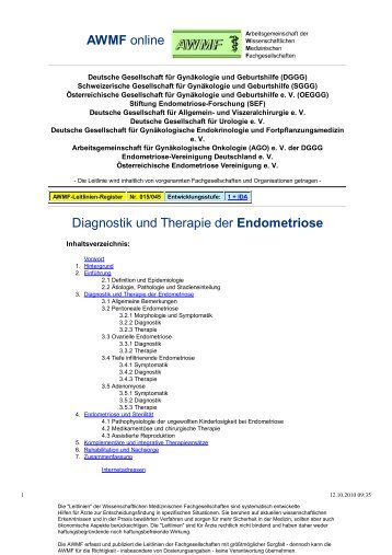 015-045 S1 Diagnostik und Therapie der Endometriose 05 ... - AWMF