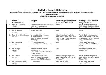 Conflict of Interest-Statements - AWMF