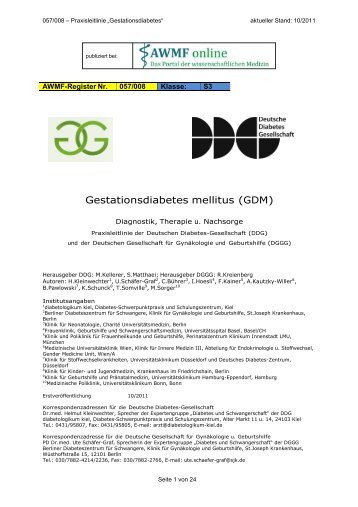 Gestationsdiabetes mellitus (GDM) - AWMF