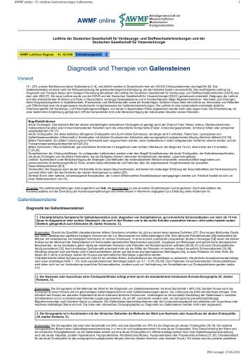 Diagnostik und Therapie von Gallensteinen AWMF online