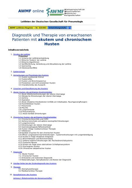 Akuter und chronischer Husten - AWMF