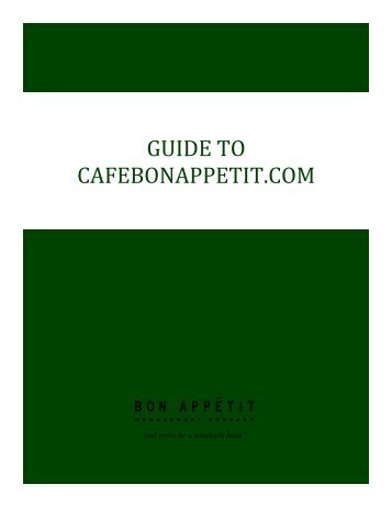 User Guide for Unit Managers and Chefs - Bon Appetit