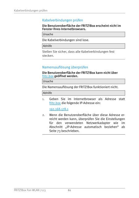 Handbuch FRITZ!Box Fon WLAN 7113 - AVM