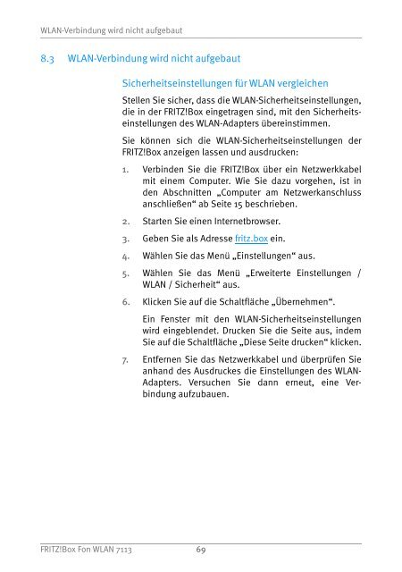 Handbuch FRITZ!Box Fon WLAN 7113 - AVM