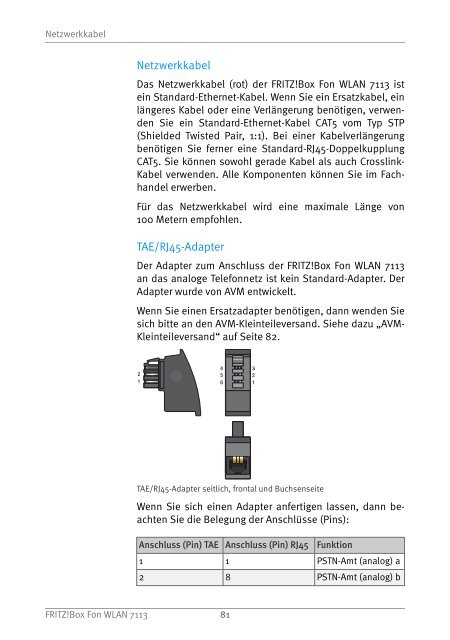 Handbuch FRITZ!Box Fon WLAN 7113 - AVM