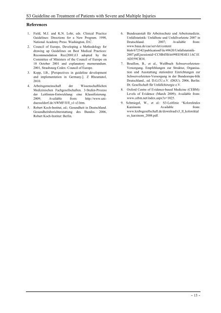 Guideline on Treatment of Patients with Severe and Multiple ... - AWMF
