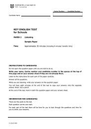 KEY ENGLISH TEST for Schools