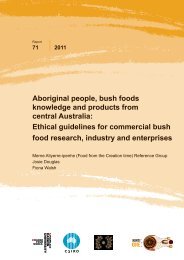 Aboriginal people, bush foods knowledge and products ... - Ninti One