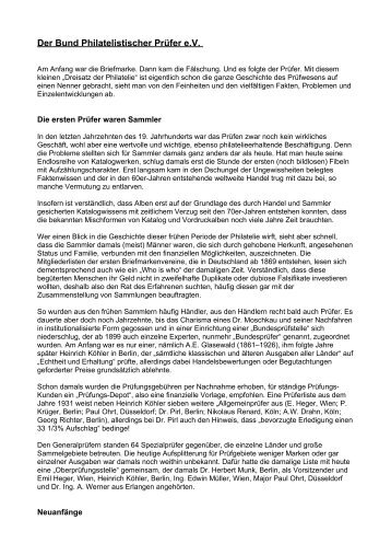 Der Bund Philatelistischer Prüfer e.V. - Bund deutscher Philatelisten ...