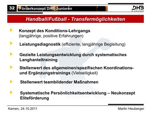 Förderkonzept DHB Junioren - BDFL