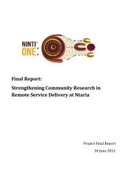 Final Report: Strengthening Community Research in ... - Ninti One