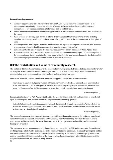 Final Report: Strengthening Community Research in ... - Ninti One